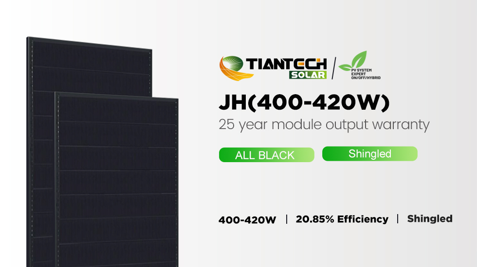 Painel todo preto com telhas de 410 W destaca-se do painel fotovoltaico da Europa